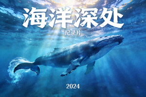 纪录片《海洋深处》海报 - 蔚蓝海水中的鲸鱼